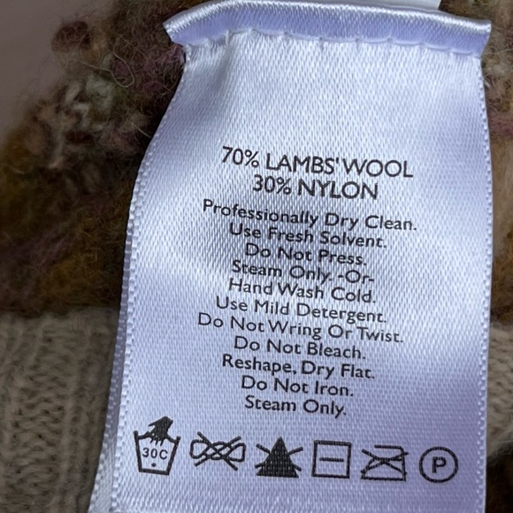 Eddie Bauer Lambswool Fair Isle Knit Cardigan Sweater Size Medium - Picture 11 of 11